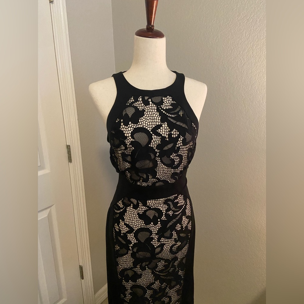 Caché evening dress size 10. Black lace